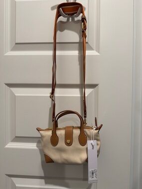 Stoney Clover Lane Cream Canvas Crossbody Pouchette